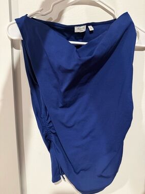 Aritzia One-Shoulder Royal Blue Drape Dress